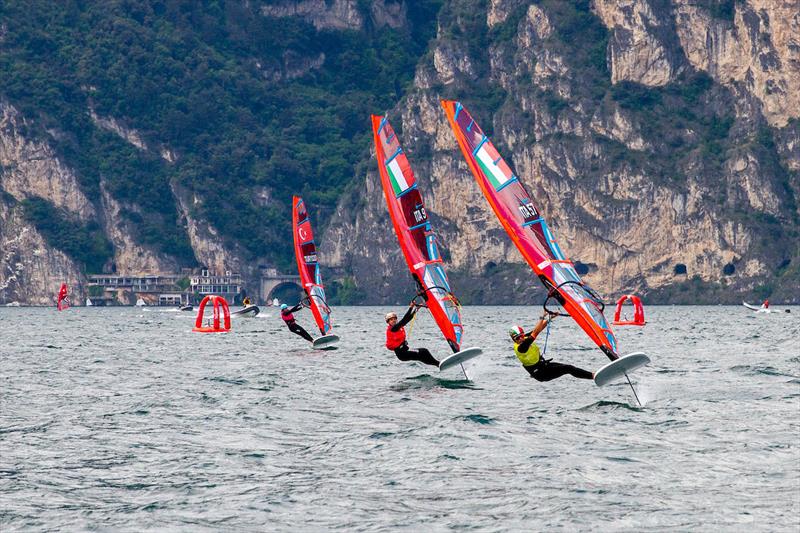 iQFOiL Youth & Junior International Games in Torbole, Italy photo copyright Elena Giolai taken at Circolo Surf Torbole and featuring the iQFoil class