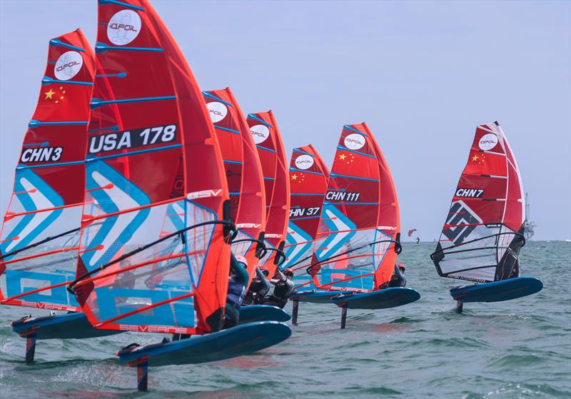 2025 Long Beach Olympic Classes Regatta photo copyright Bronny Daniels taken at Long Beach Yacht Club and featuring the iQFoil class