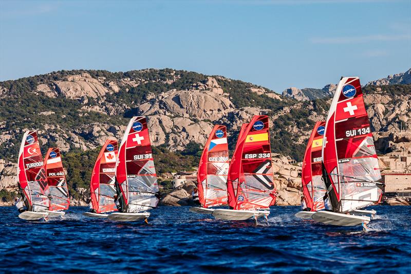 2025 iQFOiL Youth & Junior European Championships - Day 1 photo copyright Sailing Energy / iQFOiL International Class taken at Club Nautico Arzachena and featuring the iQFoil class