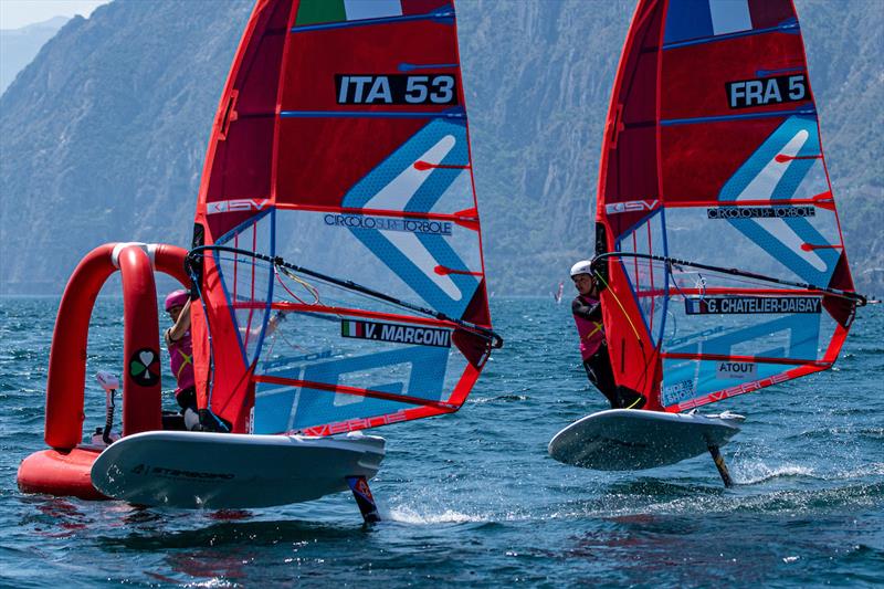 iQFOiL Youth & Junior International Games at Torbole, Lake Garda photo copyright Elena Giolai / Circolo Surf Torbole / iQFOiL International Class taken at Circolo Surf Torbole and featuring the iQFoil class
