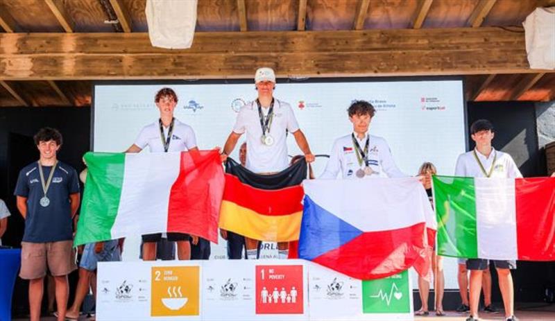 2026 iQFOiL Youth & Junior Worlds in Costa Brava Prize Giving photo copyright Sailing Energy / iQFOiL International Class taken at Club de Vela La Ballena Alegre and featuring the iQFoil class