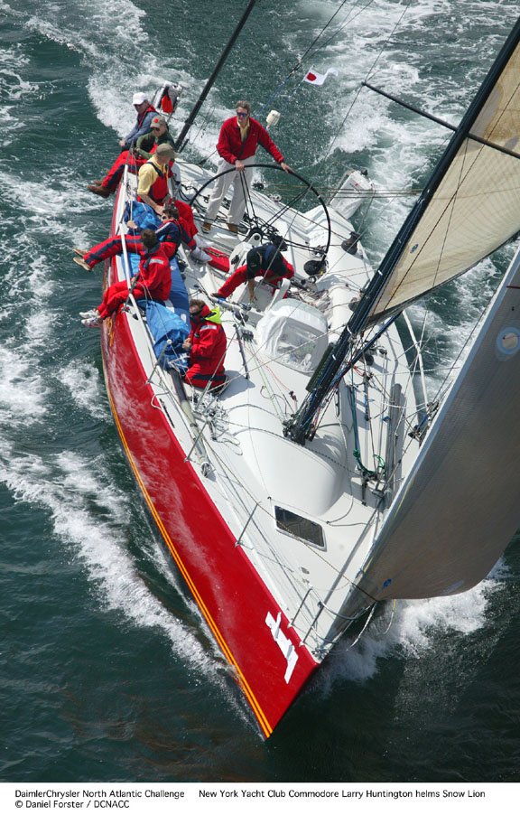 New York Yacht Club Commodore Larry Huntington helms Snow Lion in the DaimlerChrysler North Atlantic Challenge photo copyright Daniel Forster / DCNACC taken at New York Yacht Club and featuring the IRC class