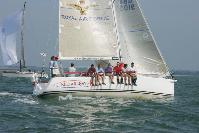 Line honours in both races went to the RAF J109 Red Arrow during the Battle of Britain regatta photo copyright Eddie Mays taken at Royal Air Force Yacht Club and featuring the IRC class