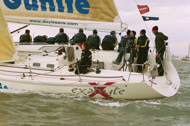 Jerry Otter's IMX-40 'Exabyte' wins the first race in IRC2 of the Raymarine Warsash Spring Series photo copyright Eddie Mays taken at Warsash Sailing Club and featuring the IRC class