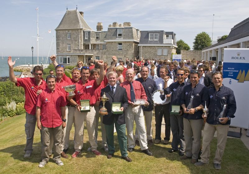 The winning Rolex Commodores' Cup Team France Bleu on the lawn of the Royal Yacht Squadron photo copyright Daniel Forster / Rolex taken at Royal Yacht Squadron and featuring the IRC class