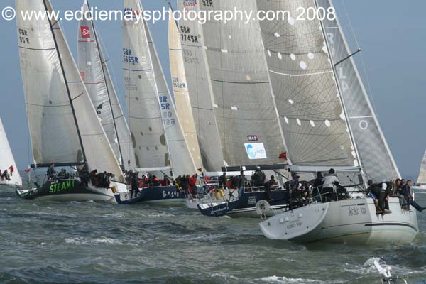 The IRC 1 fleet start on day 5 photo copyright Eddie Mays taken at Warsash Sailing Club and featuring the IRC class