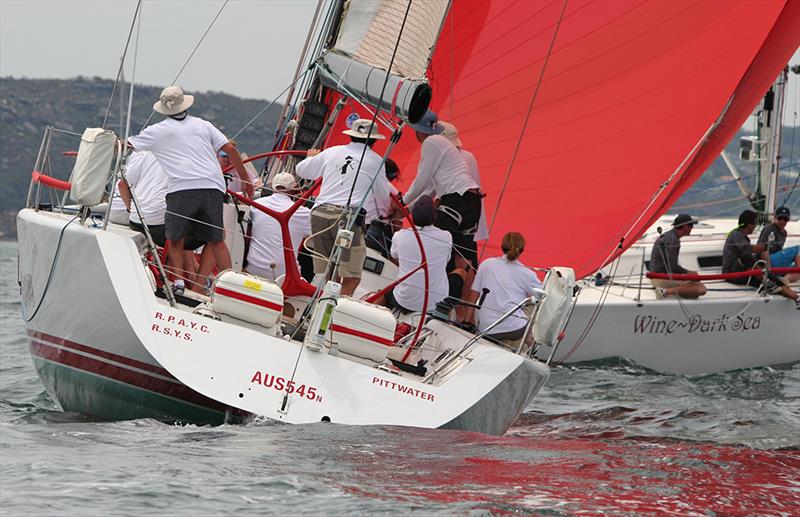 Pretty Woman and Wine-Dark Sea at the start of the Club Marine Pittwater to Coffs yacht race photo copyright Crosbie Lorimer taken at Royal Prince Alfred Yacht Club and featuring the IRC class