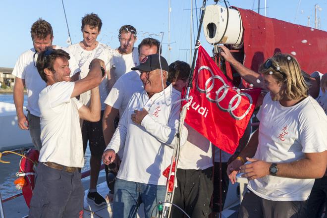 Nine Dragons (Bob Cox in the cap) on day 4 of the Audi IRC Australian Championship photo copyright Andrea Francolini taken at Newcastle Cruising Yacht Club and featuring the IRC class