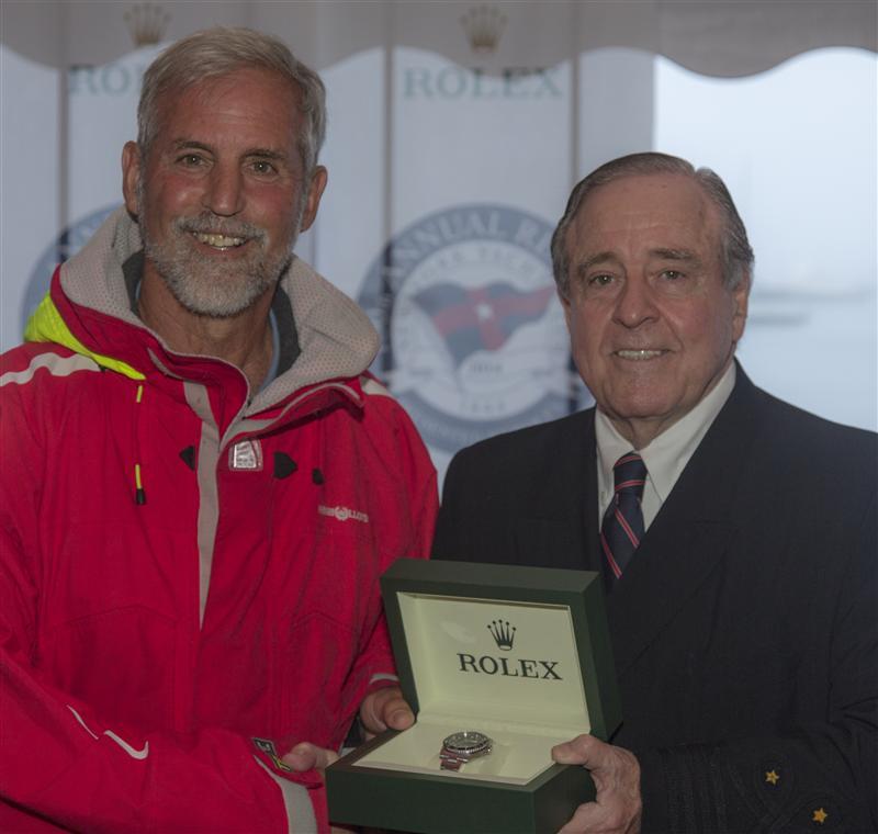 NYYC Commodore Thomas J. Harrington presents the Rolex Timepiece to Rives Potts for best overall IRC performance in the Around the Island Race at the New York Yacht Club 160th Annual Regatta presented by Rolex - photo © Daniel Forster / Rolex