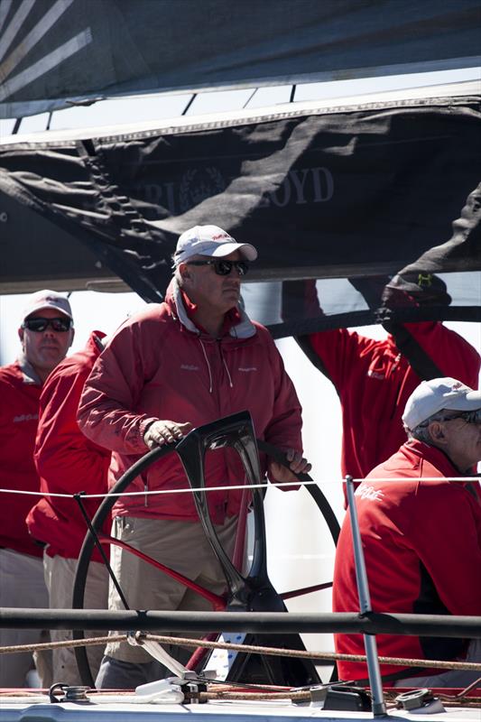 Iain Murray at the helm of WOXI during the start of the Brisbane to Keppel Tropical Yacht Race photo copyright Andrew Gough / www.andrew-gough.com taken at Royal Queensland Yacht Squadron and featuring the IRC class