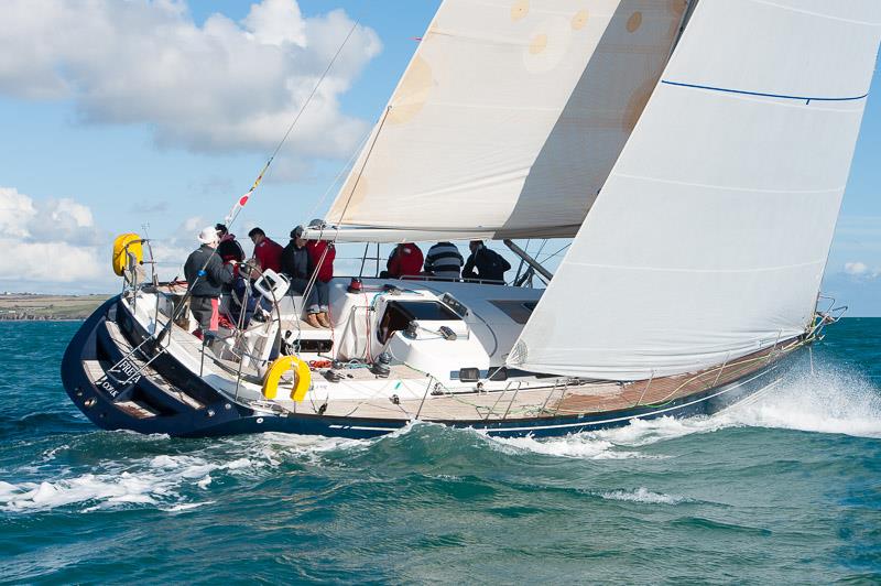 Conor Doyle's 'Freya' sailing upwind on day 3 of the CH Marine Autumn Series at Crosshaven photo copyright Robert Bateman taken at Royal Cork Yacht Club and featuring the IRC class