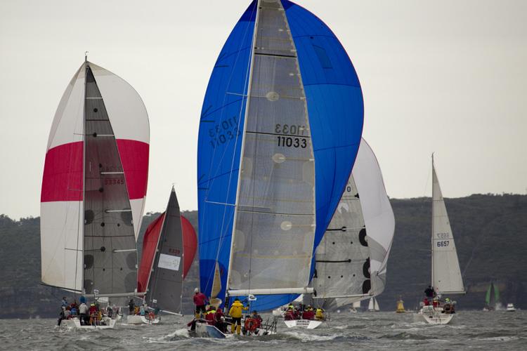 Downwind was hairy at times during race 1 of the CYCA Land Rover Winter Series photo copyright David Brogan / www.sailpix.com.au taken at Cruising Yacht Club of Australia and featuring the IRC class