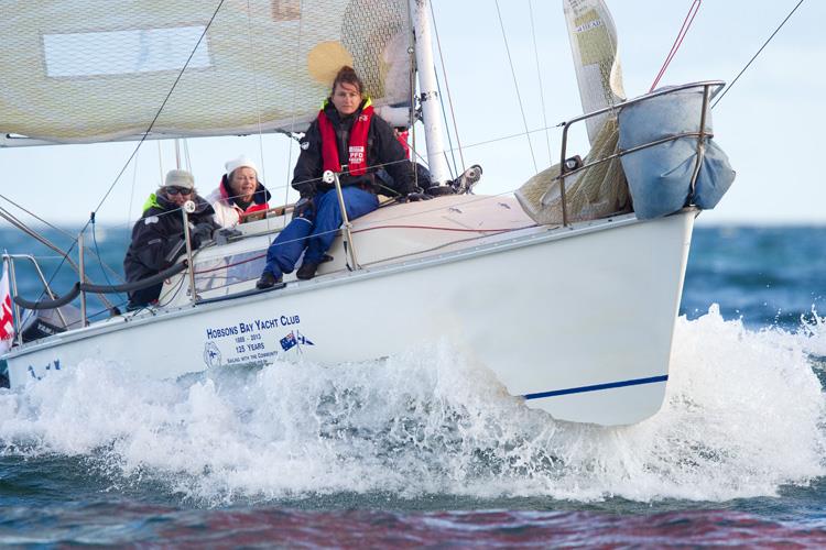 Outlaw S80 sailing for Darwin Sailing Club at the Australian Women's Keelboat Regatta 2014 photo copyright Steb Fisher taken at Royal Melbourne Yacht Squadron and featuring the IRC class