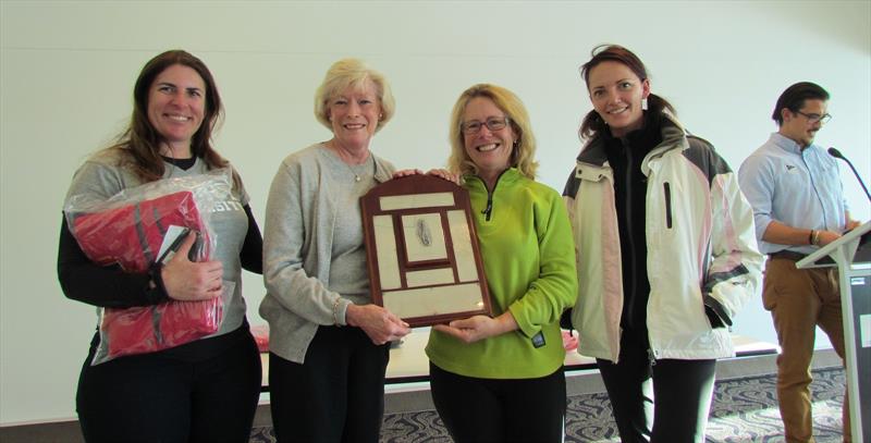 CYCA Land Rover Winter Series Ladies Day Series winners - Kendi Kellett (second from left) holds Chris Lee trophy with Kim Clinton - photo © CYCA