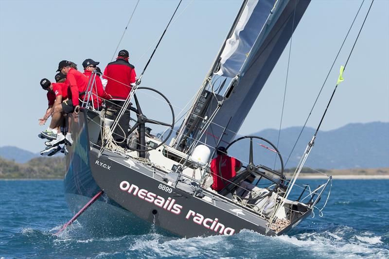 Ray 'Hollywood' Roberts at the helm of OneSails Racing on day 1 of Airlie Beach Race Week - photo © Andrea Francolini