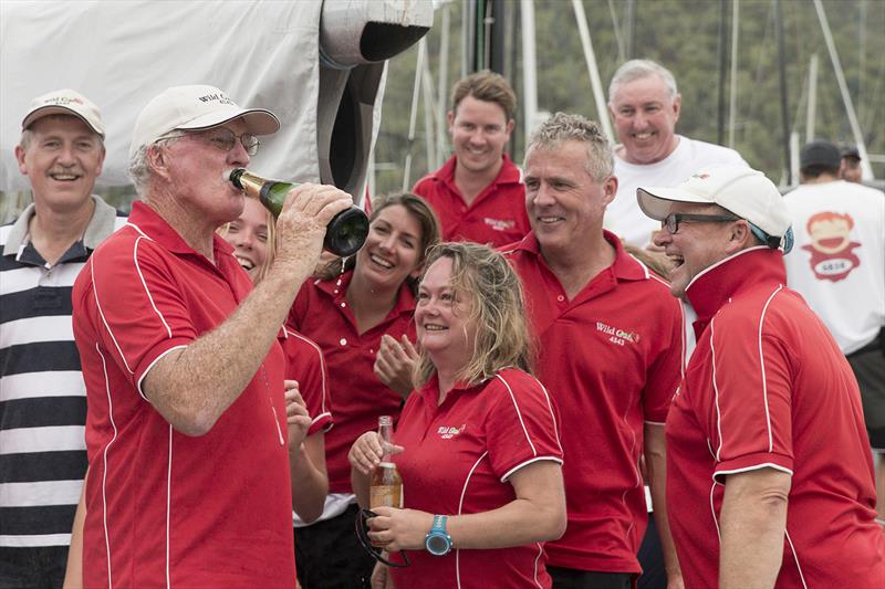 Wild Rose, Division C winners with Roger Hickman drinking champagne in the IRC Australian Championship at Audi Hamilton Island Race Week - photo © Andrea Francolini