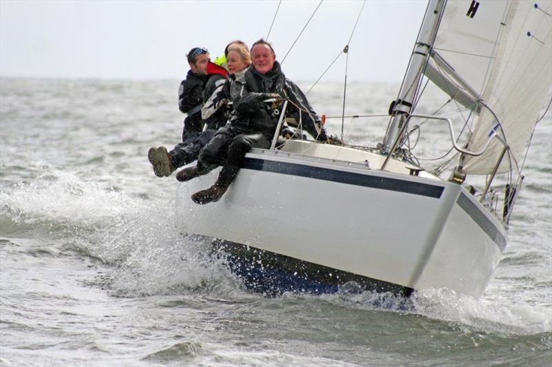 Roger Wilkins getting wet on Starlight during the Royal Northumberland Yacht Club Regatta photo copyright Alan Smith taken at Royal Northumberland Yacht Club and featuring the IRC class