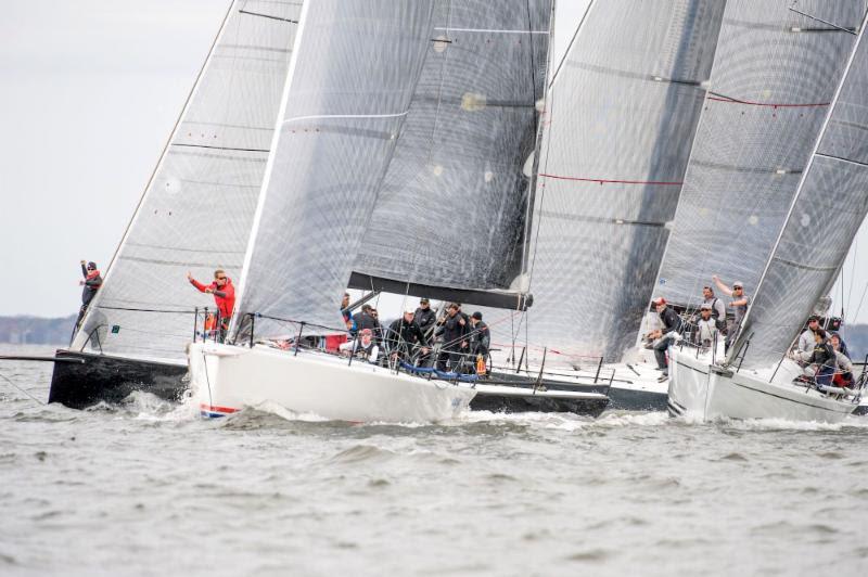 HH 42 and Interlodge pushed the start line hard in Race 4 during the Annapolis Fall Regatta - photo © Dan Phelps / SpinSheet