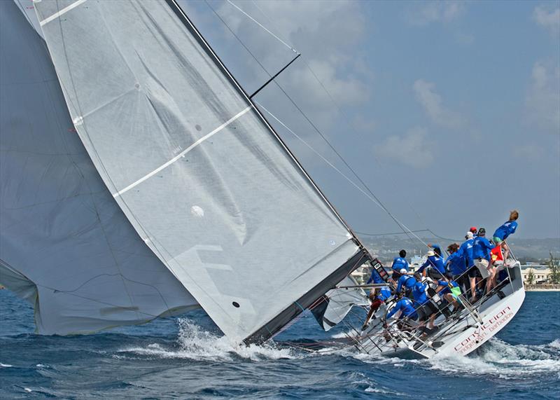 Conviction broaches during the Mount Gay Round Barbados Race - photo © Peter Marshall / MGRBR