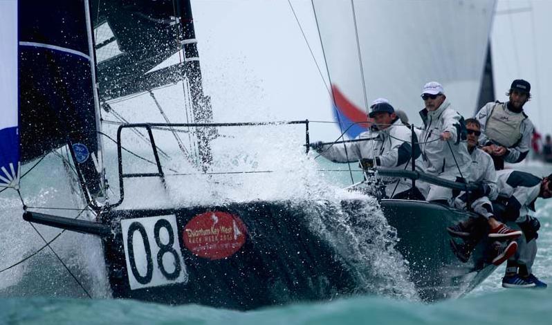 Slamming upwind, but flying downwind on the final day at Quantum Key West Race Week 2016 - photo © Max Ranchi / Quantum Key West