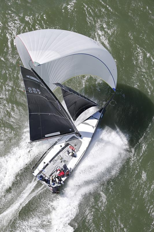 Powerful breeze and big waves meant ludicrous speeds for the Farr 280 Red on day 2 at Sperry Charleston Race Week photo copyright Charleston Race Week / Tim Wilkes taken at Charleston Yacht Club and featuring the IRC class