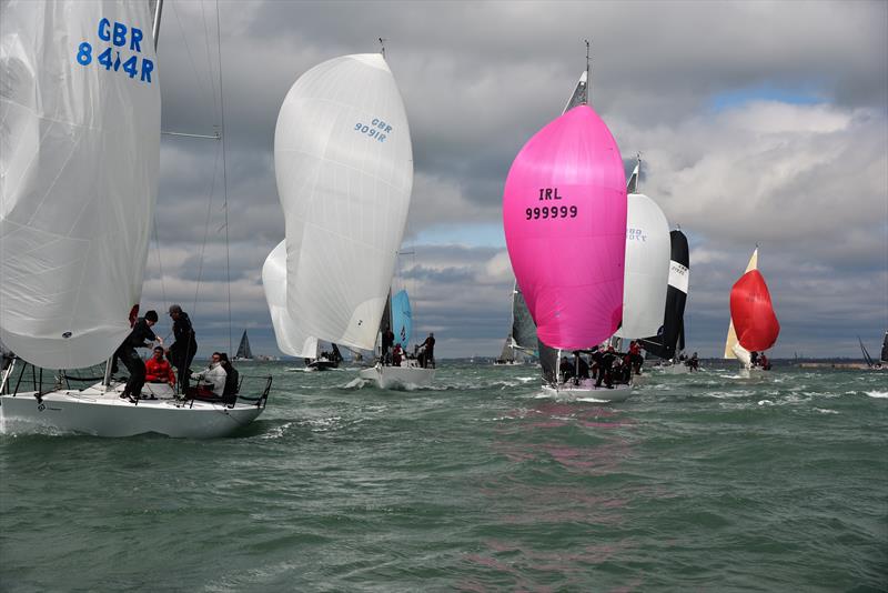 Downwind on weekend 1 of the Crewsaver Warsash Spring Championship photo copyright Sam Penahaul taken at Warsash Sailing Club and featuring the IRC class
