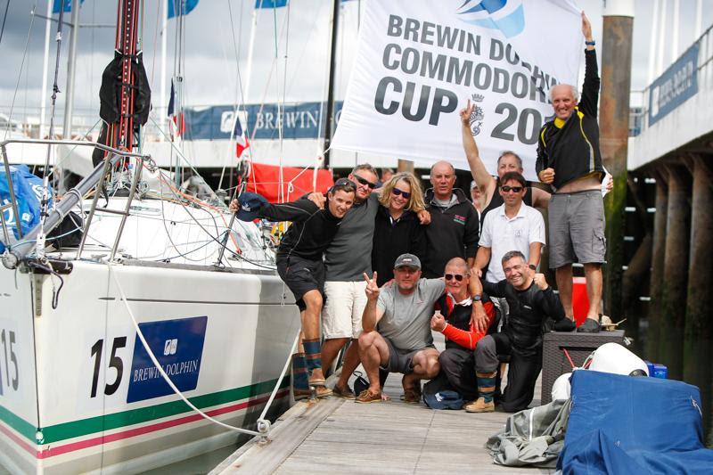 The offshore race winning crew of Emmanuel le Men's Pen Koent on day 3 of the Brewin Dolphin Commodores' Cup photo copyright Paul Wyeth / RORC taken at Royal Ocean Racing Club and featuring the IRC class