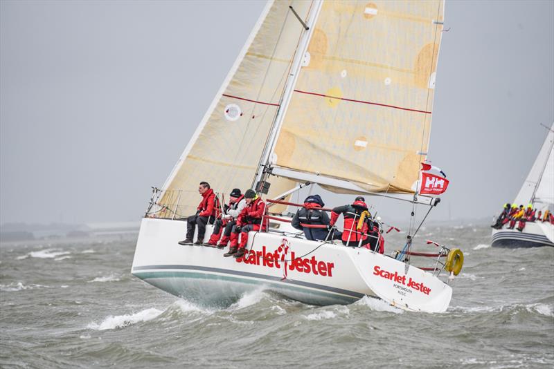 Scarlet Jester in IRC3 on day 2 of the Helly Hansen Warsash Spring Series photo copyright Andrew Adams / www.closehauledphotography.com taken at Warsash Sailing Club and featuring the IRC class