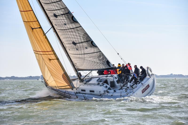 Assassin on day 3 of the Helly Hansen Warsash Spring Series photo copyright Andrew Adams / www.closehauledphotography.com taken at Warsash Sailing Club and featuring the IRC class