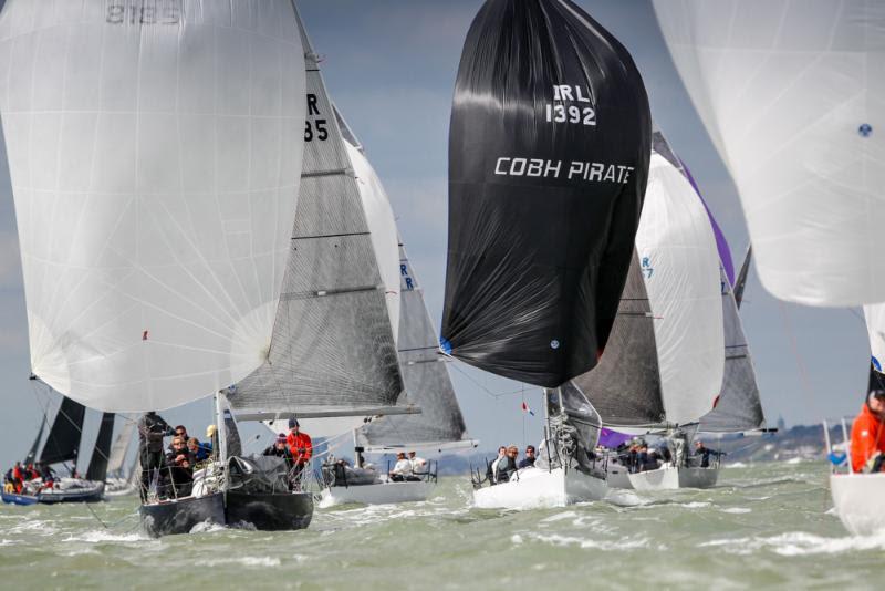 Close racing in IRC Three on day 2 of the RORC Easter Challenge photo copyright Paul Wyeth / www.pwpictures.com taken at Royal Ocean Racing Club and featuring the IRC class