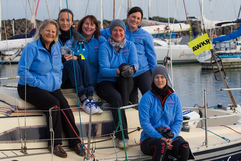 Sabina Rosser (left) and Mood Indigo at the Australian Women's Keelboat Regatta photo copyright Bruno Cocozza taken at Royal Melbourne Yacht Squadron and featuring the IRC class