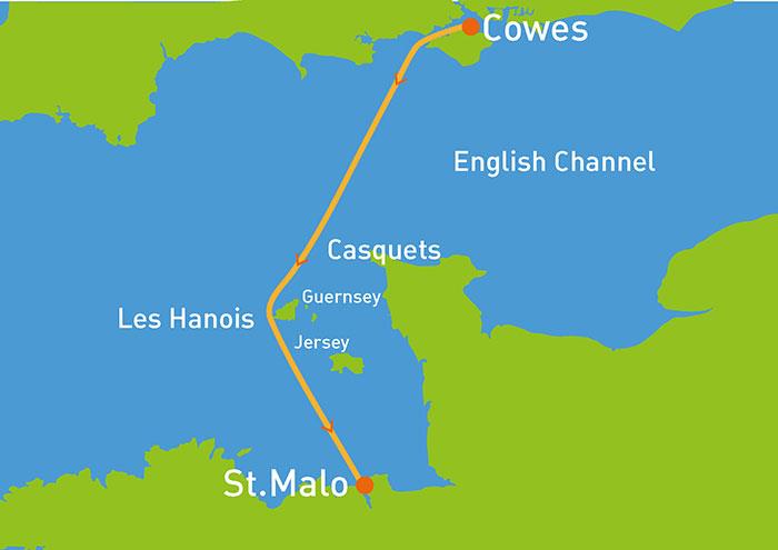 2017 Cowes Dinard St Malo Race course - photo © RORC
