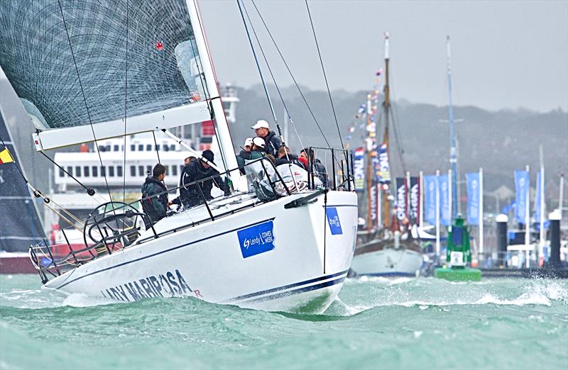Lady Mariposa on a very windy day 6 at Lendy Cowes Week 2017 photo copyright Tom Hicks / www.solentaction.com taken at Cowes Combined Clubs and featuring the IRC class
