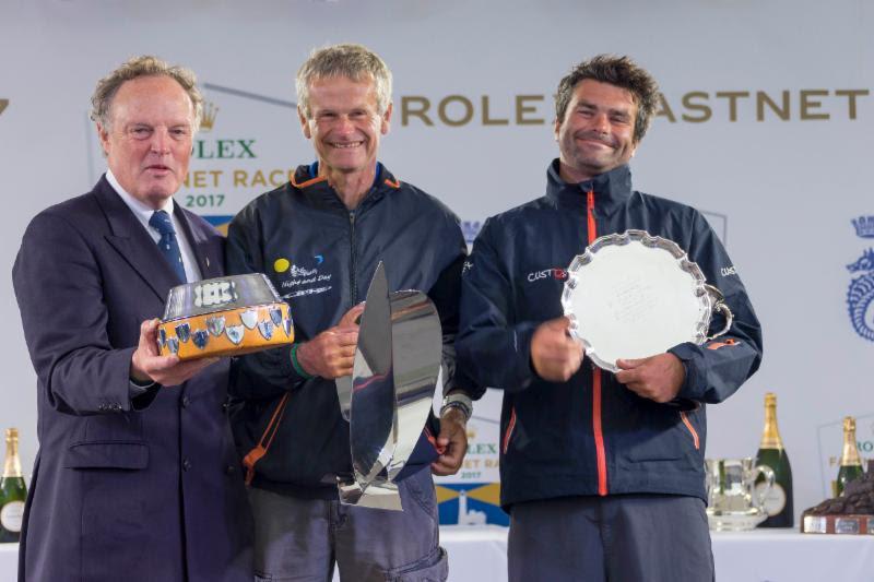 Pascal and Alexis Loison, win IRC Four overall, best Two Handed yacht overall and in IRC 4 and Joe Power Trophy for best IRC yacht round the Rock on corrected time - photo © Carlo Borlenghi / Rolex