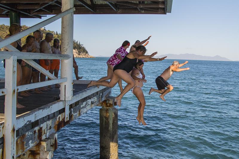New sport of Pier Jumping at SeaLink Magnetic Island Race Week photo copyright Chanelle Robinson taken at Townsville Yacht Club and featuring the IRC class