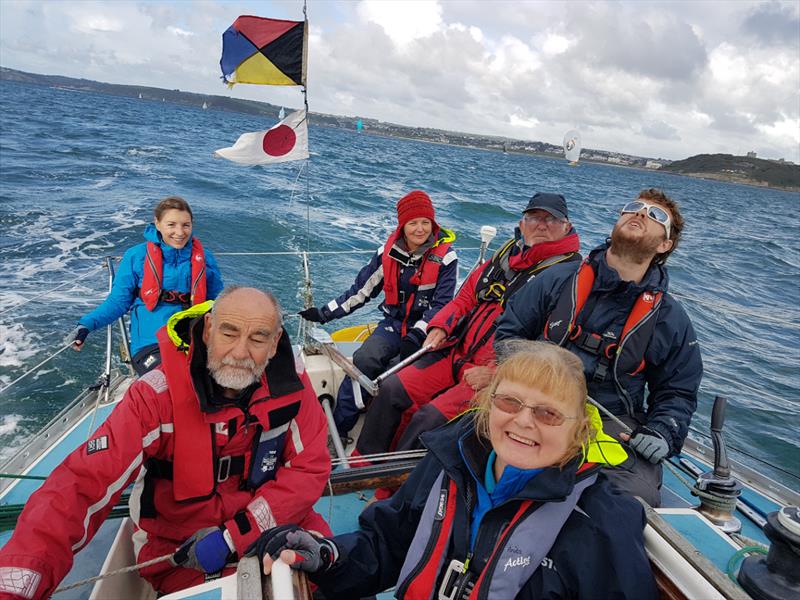 The crew of Scorpion enjoyed a lively spinnaker during the final race of the Cornwall Offshore Group Series (COGS) 2017 season photo copyright COGS / Scorpion taken at Mylor Yacht Club and featuring the IRC class