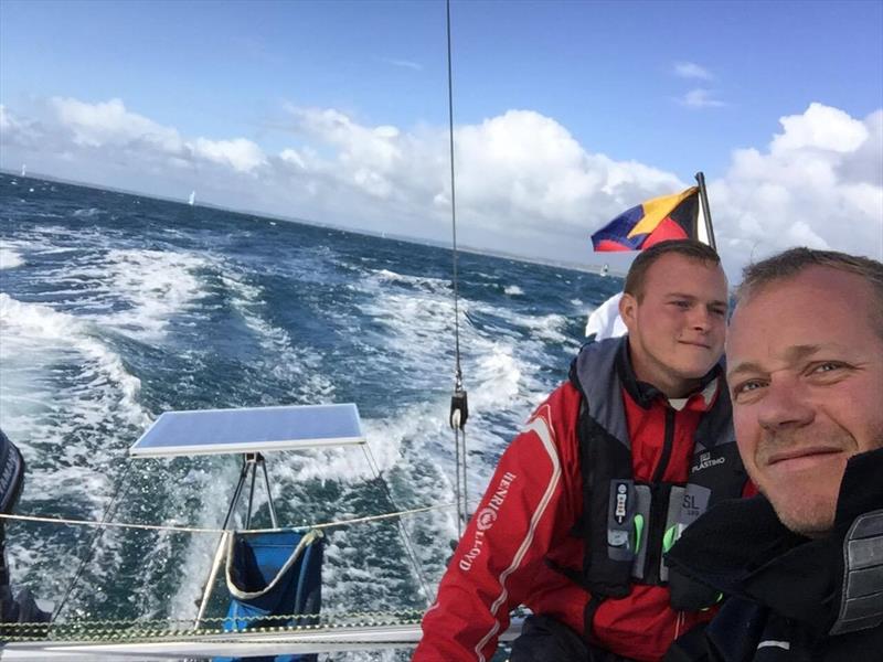 Mark Humphries and Callum Ferris on Just4Play during the final race of the Cornwall Offshore Group Series (COGS) 2017 season photo copyright COGS / Just4Play taken at Mylor Yacht Club and featuring the IRC class