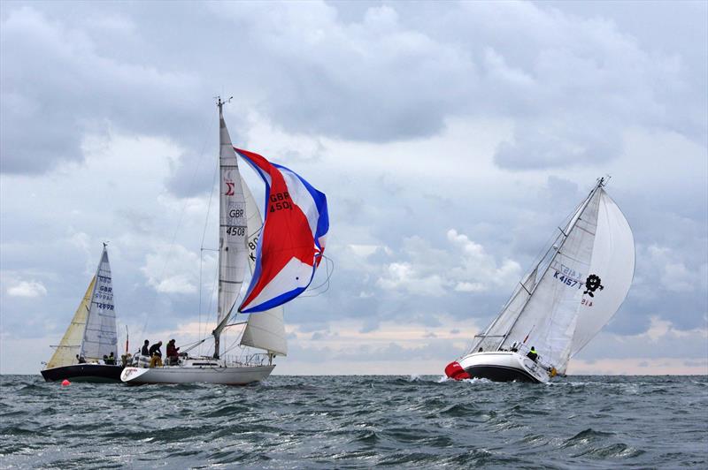 Class 2 round the leeward mark during the 2016 Jackson Yacht Services Bay Races - photo © Bill Harris