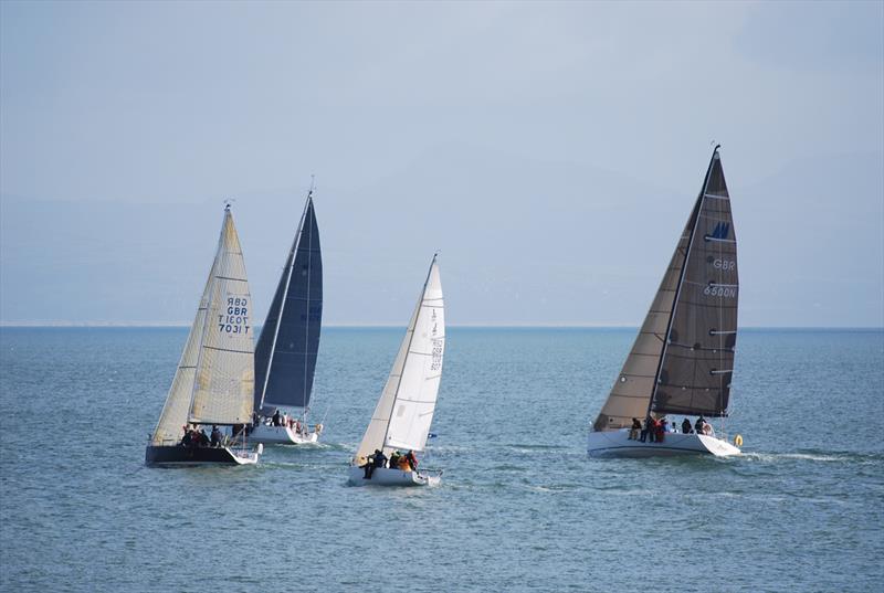 Mojito lead the fleet away in Sunday's second race on Pwllheli Sailing Club Autumn Challenge Weekend 4 photo copyright Gerallt Williams taken at Pwllheli Sailing Club and featuring the IRC class