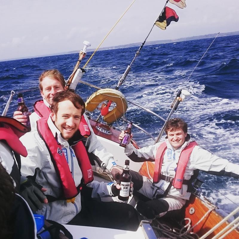 The crew of Carte Blanche during the Trinity race which was one of the boat's Fastnet Qualifiers photo copyright Carte Blanche taken at  and featuring the IRC class