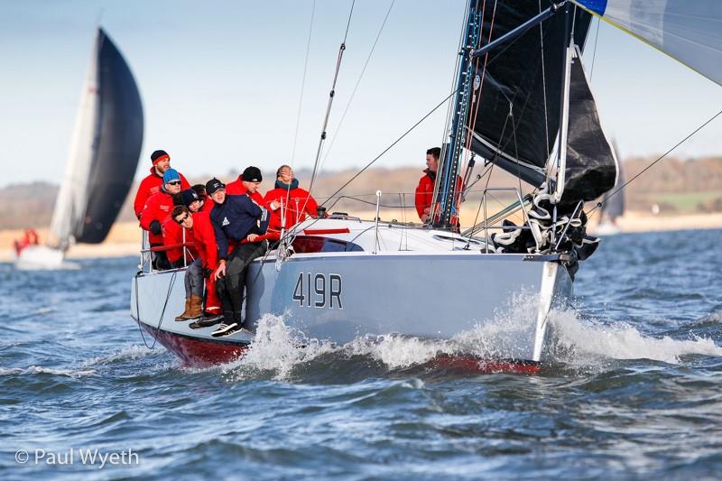 Redshift Reloaded on 2017 Hamble Winter Series week 8 photo copyright Paul Wyeth / www.pwpictures.com taken at Hamble River Sailing Club and featuring the IRC class