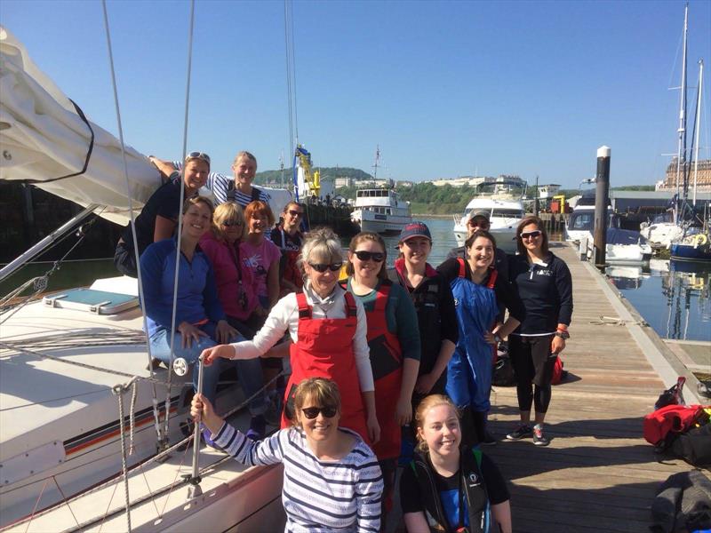 Women from Scarborough YC get set to go sailing with Hannah Stodel and Mary Rook photo copyright RYA North East taken at Scarborough Yacht Club and featuring the IRC class