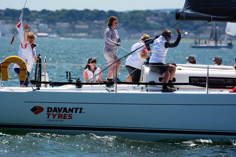 Davanti Dream Team during the Dubarry Women's Open Keelboat Championship 2018 photo copyright Trevor Pountain taken at Hamble River Sailing Club and featuring the IRC class