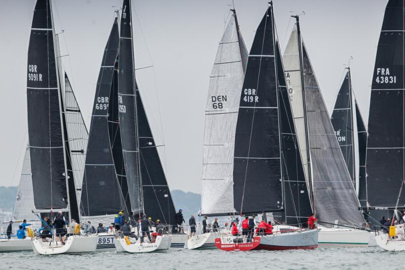 Start of IRC 2 on the first inshore race of the series saw King 40 Nifty take the class win after only one race due to light airs on day 1 of the IRC European Championship  incorporating the Commodores' Cup - photo © Paul Wyeth / www.pwpictures.com