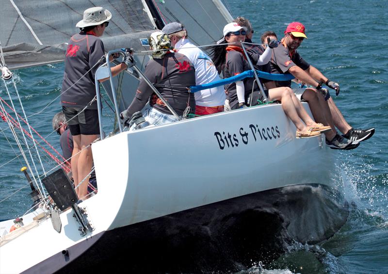 Bits and Pieces crosses the start during Peroni Summer Saturday Series 2018 Race 3 photo copyright Rob Allen taken at Hebe Haven Yacht Club and featuring the IRC class