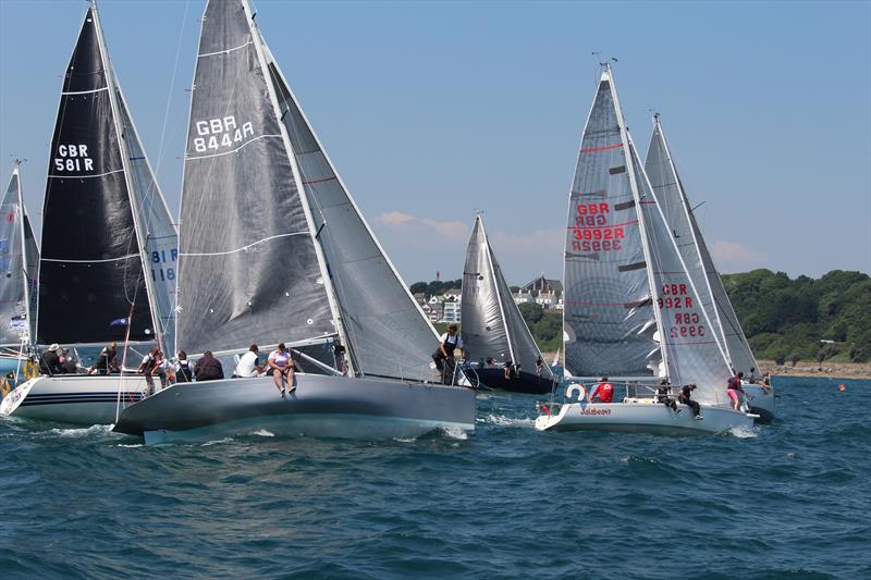 Jalabeano leads off the line during the Ancasta IRC South West Championships photo copyright Ian Jakeways taken at Flushing Sailing Club and featuring the IRC class