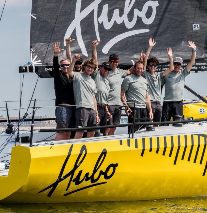 A happy and relieved crew on Hubo on day 2 of The Hague Offshore Sailing World Championship 2018 photo copyright Pavel Nesvadba taken at Jachtclub Scheveningen and featuring the IRC class