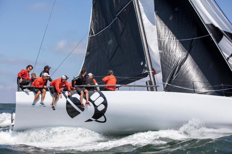 Hitchhiker still learning their new set up storming into a high speed broach on day 3 at The Hague Offshore Sailing World Championship 2018 photo copyright Sander van der Borch taken at Jachtclub Scheveningen and featuring the IRC class