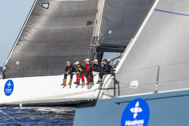 Koa (white) and Celestial's bow after the 2018 Noakes Sydney Gold Coast Yacht Race start - photo © Andrea Francolini