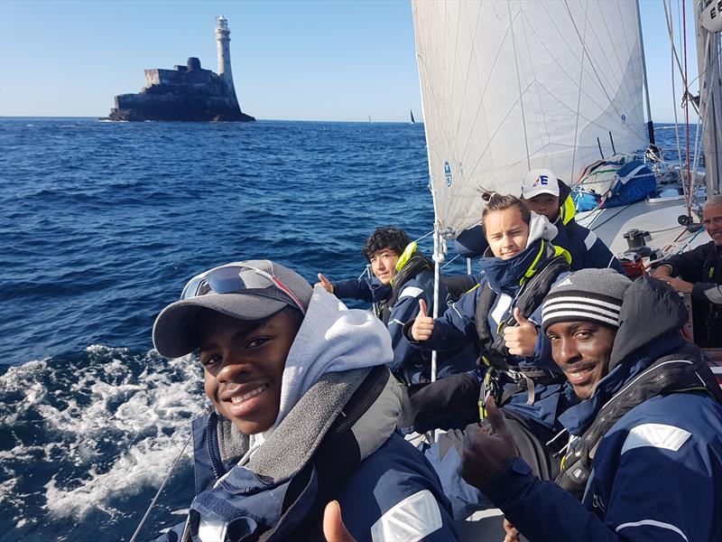 Scaramouche approaching the Fastnet Rock - photo © Halcyon Yachts